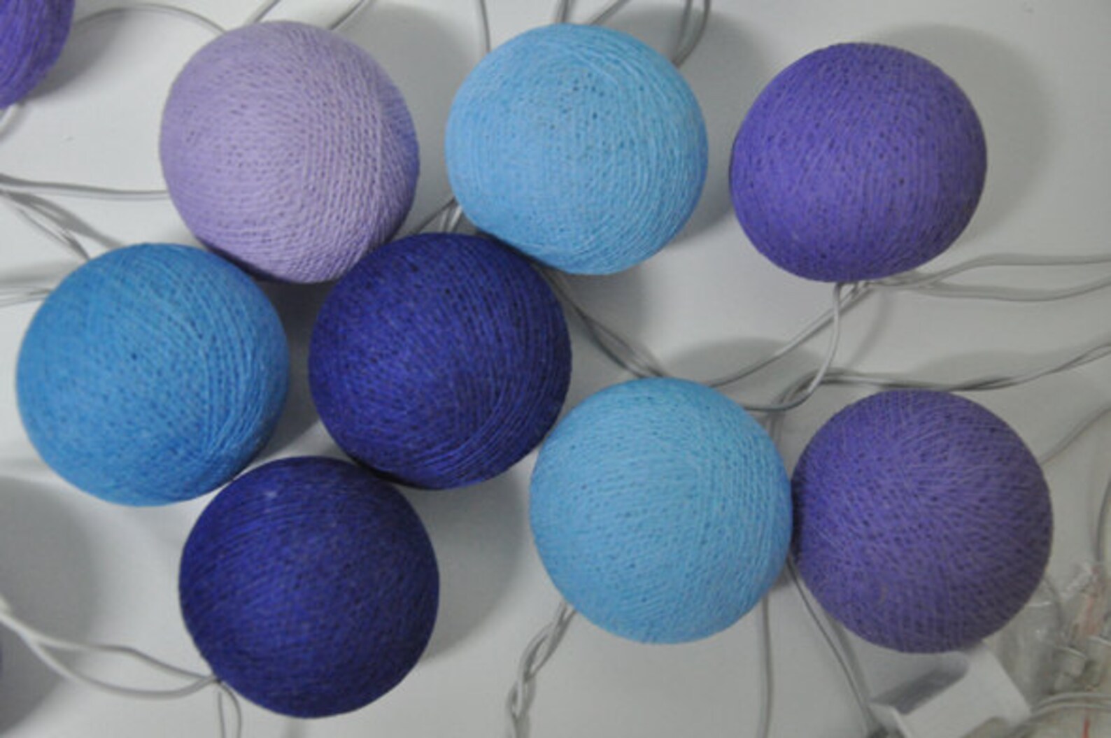 35 Bulbs Mixed Blue & Purple Cotton Ball String Lights for Etsy