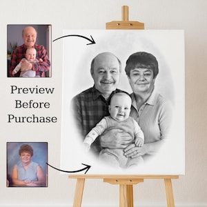 Familienfotos zusammenfügen, Person zum Foto hinzufügen, individuelles Erinnerungsgeschenk, Fotos kombinieren, Weihnachtsgeschenk, Familienporträt, Erinnerungsgeschenk Vater
