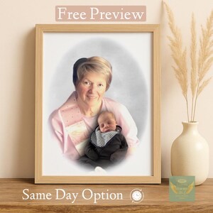 Foto Merge Erinnerungsgeschenk | Liebsten zum Familienfoto hinzufügen | Benutzerdefiniertes digitales Bild | In Erinnerung Hommage | Durchdachtes Weihnachtsgeschenk