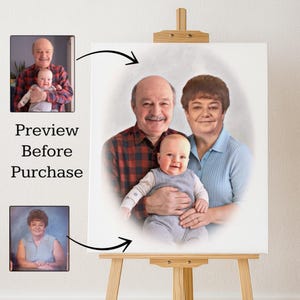 Photo Merge with Deceased Loved One, Add Someone to Photo, Custom Memorial Portrait, Family Picture Edit, Realistic Photo Merge Gift