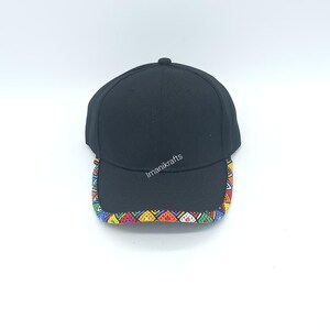Handgefertigte Perlenbesatz Hut, Statement Cap, Kulturelle Mode Kopfbedeckung, Afrikanische Perlen Baseballmütze Bild 2