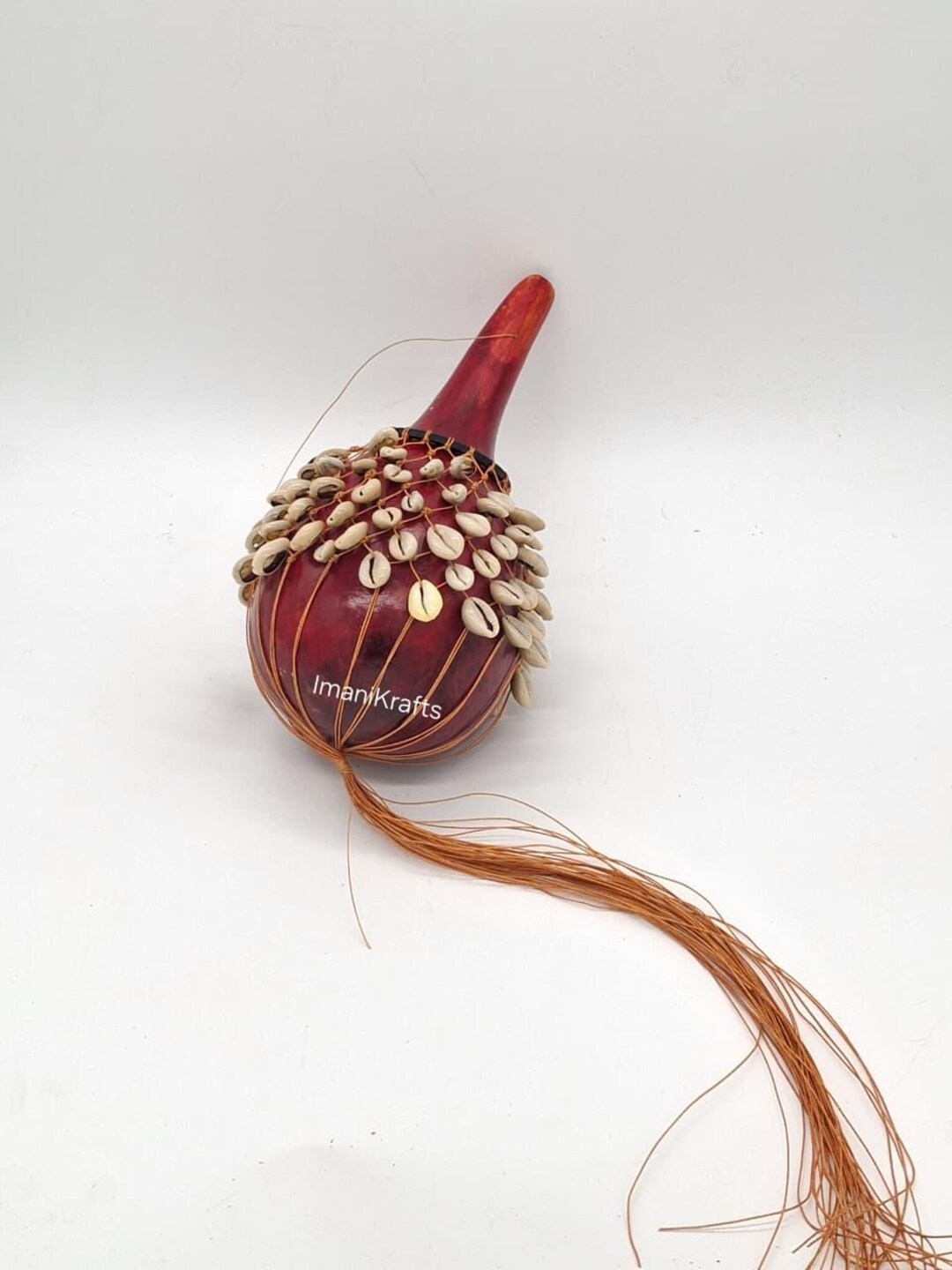 Traditional Shekere Shaker, Wooden Handle Percussion Instrument ...