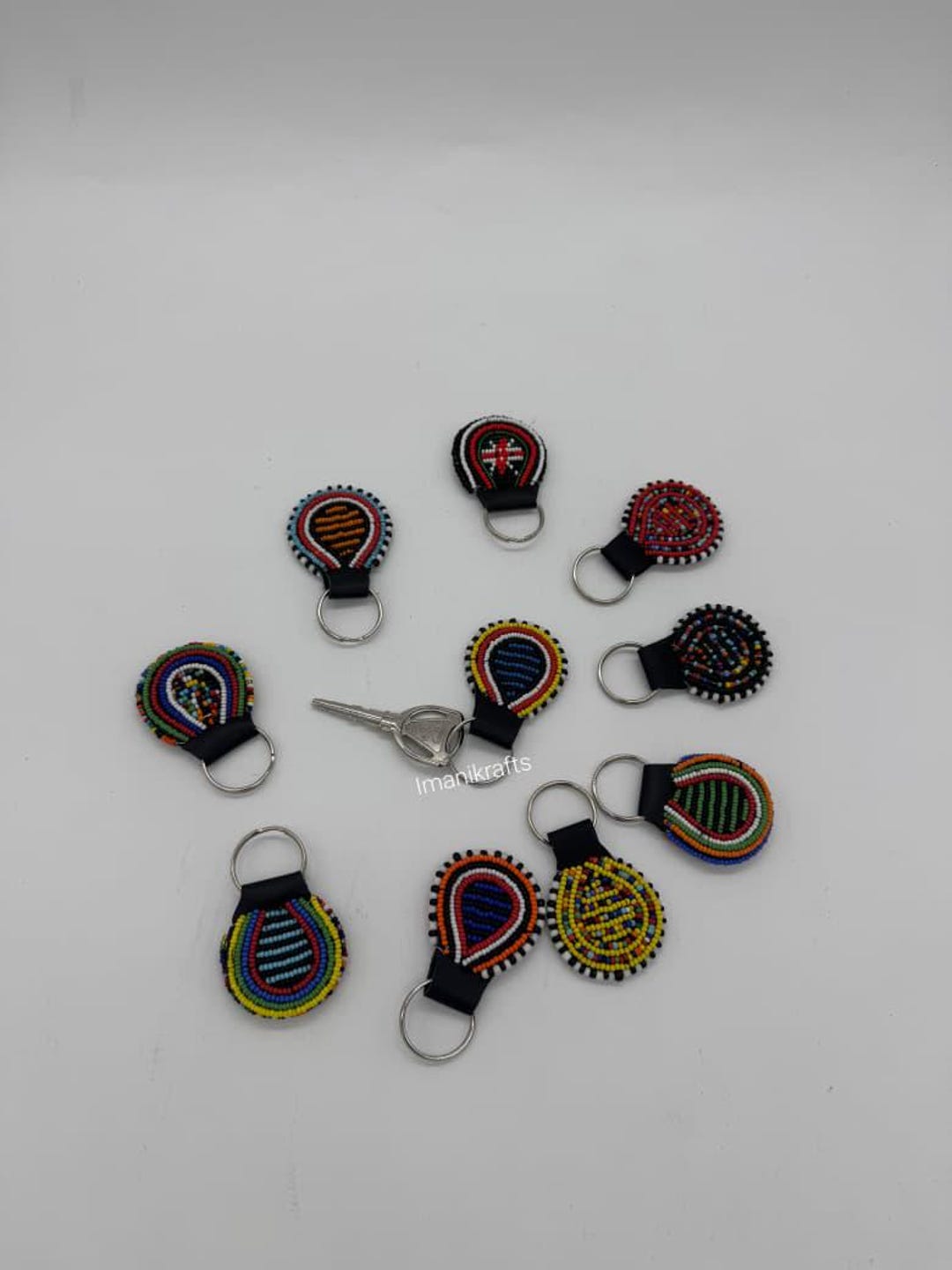 Handmade Beaded Keychain, African Maasai Key Holder, Bohemian Bag Charm ...