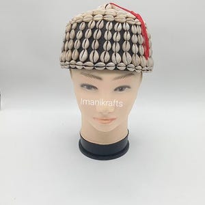 Cowrie Shell Hat, Handmade African Shell Cap, Tribal Festival Headwear, Cultural Statement Fashion