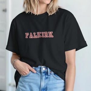 Falkirk Scottish T-Shirt - Scottish Pride - Scottish Gift - Varsity Style T-Shirt - College Style T-Shirt - Heavyweight Cotton Tee