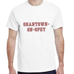 Grantown-on-Spey Scottish T-Shirt - Scottish Pride - Scottish Gift - Varsity Style T-Shirt - College Style T-Shirt - Heavyweight Cotton Tee