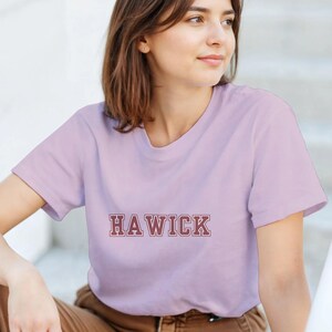 Hawick Scottish T-Shirt - Scottish Pride - Scottish Gift - Varsity Style T-Shirt - College Style T-Shirt - Heavyweight Cotton Tee
