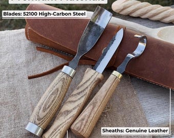 Zestaw dłut rzeźbiarskich 3-częściowy – ręcznie robiony