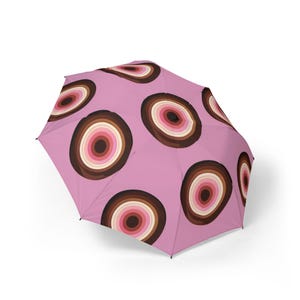 Stilvoller faltbarer Regenschirm mit modernem kreisförmigem Design, Reiseschirm, Regenkleidung, Geschenk für sie, Mode-Accessoire