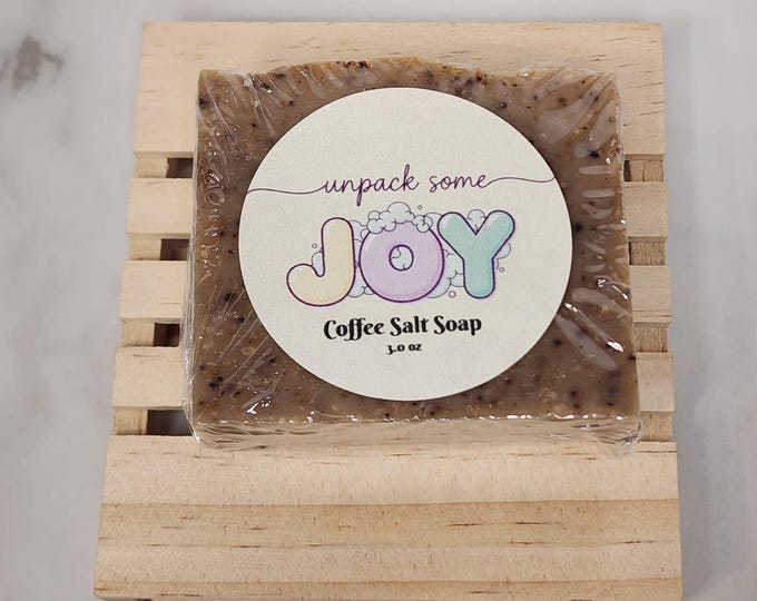 Featured listing image: Coffee Salt | Coffee Grounds | Pink Himalayan Salt | Tallow | Cold Process Soap Bar