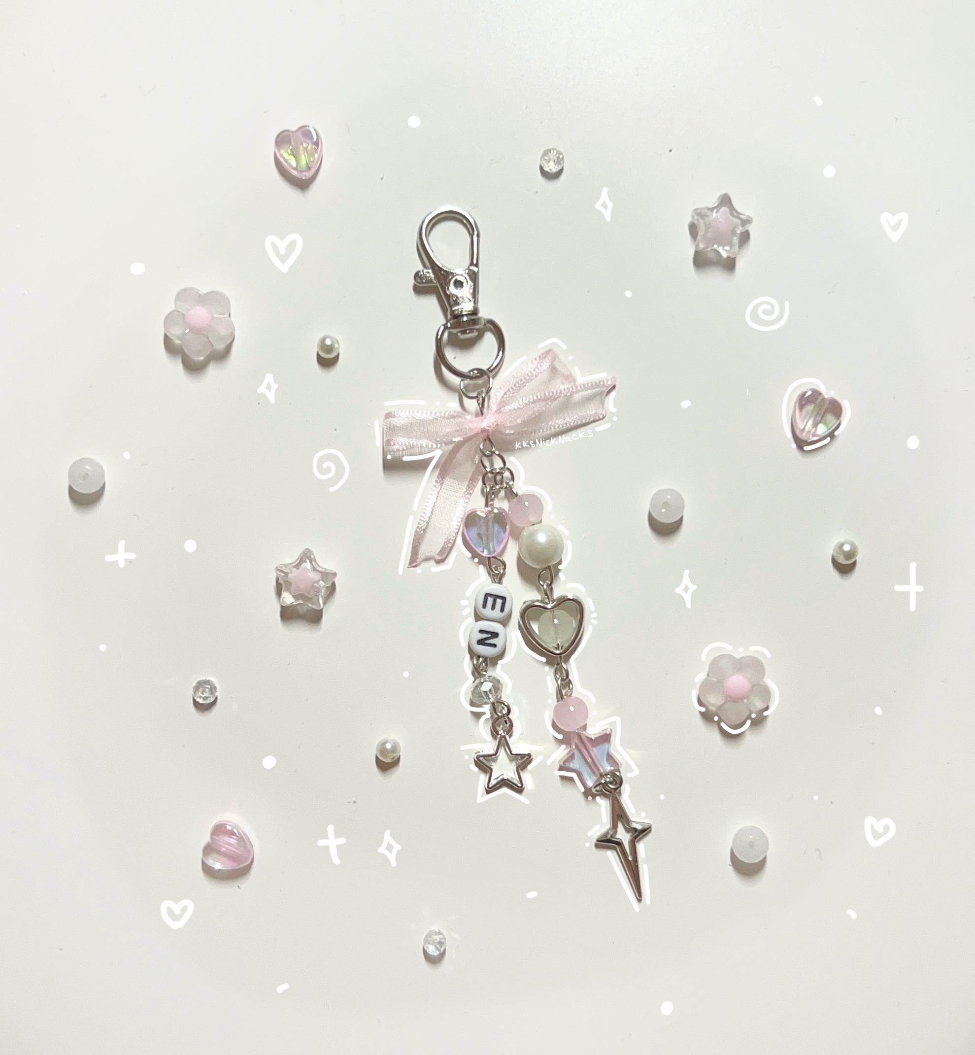 ネームキーホルダー ストーン キラキラチャーム エンハイフン 【楽天