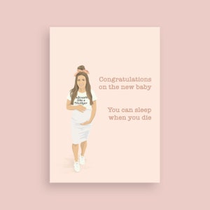New baby arrival Pregnancy Congratulations Card, baby shower card, Newborn card, funny card, New Mother Parents card