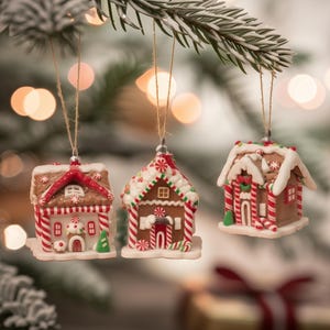 Mini Gingerbread House Holiday Ornaments