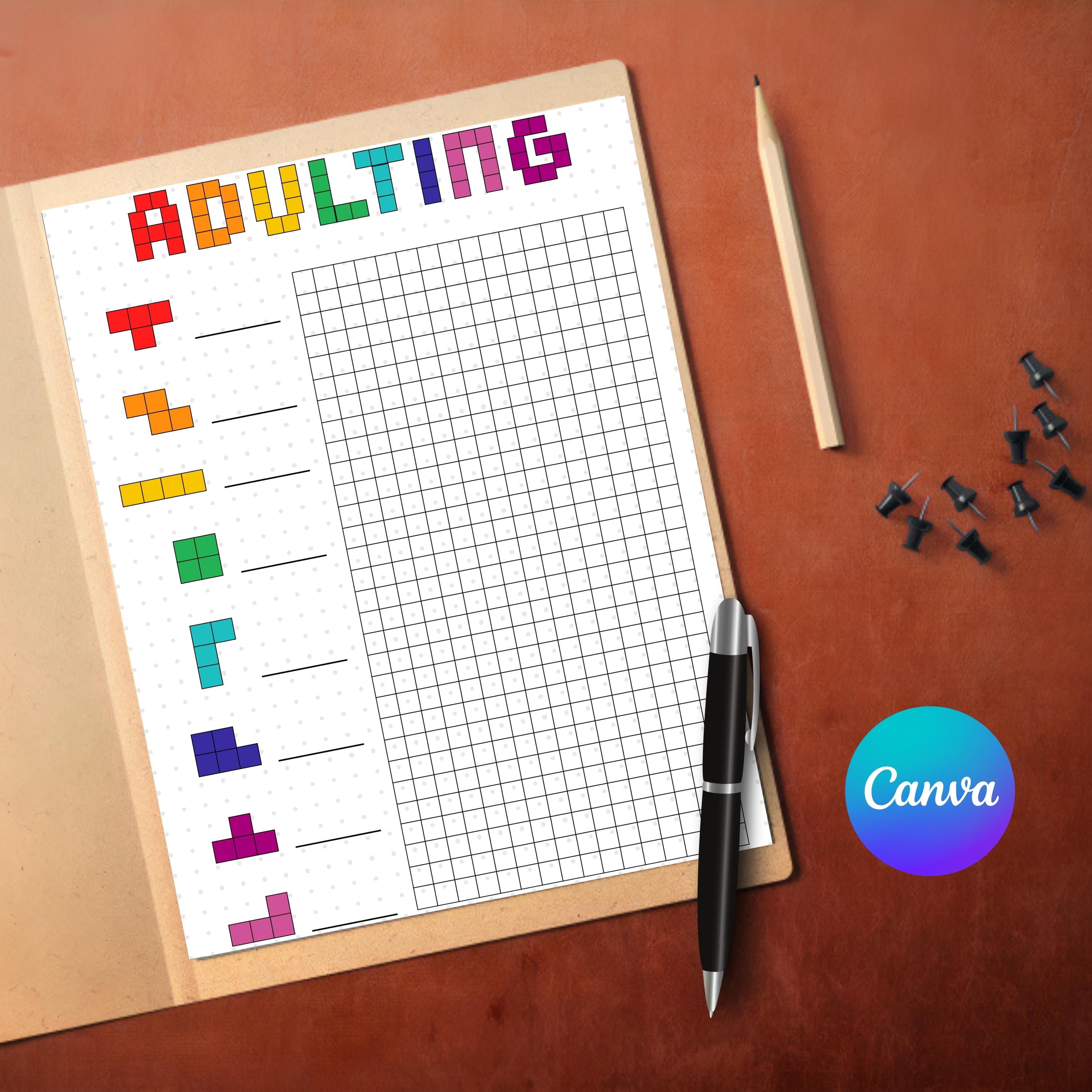Adulting Tracker Printable | Fun Habit Tracker | Tetris Task Tracker ...