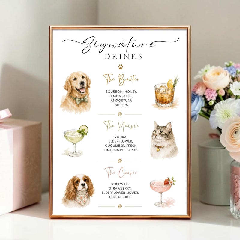 Pet Signature Portrait - Etsy UK