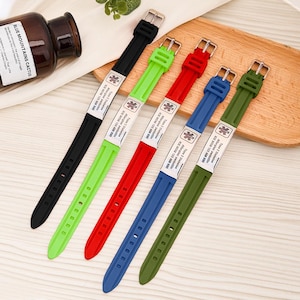 Custom Medical ID Bracelet | Adjustable Silicone Alert Band | Emergency Bracelet for Adults