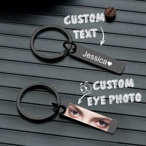 Chaveiro de olho personalizado com texto | Presente personalizado frente e verso | Lembrança de aniversário, comemoração ou casal