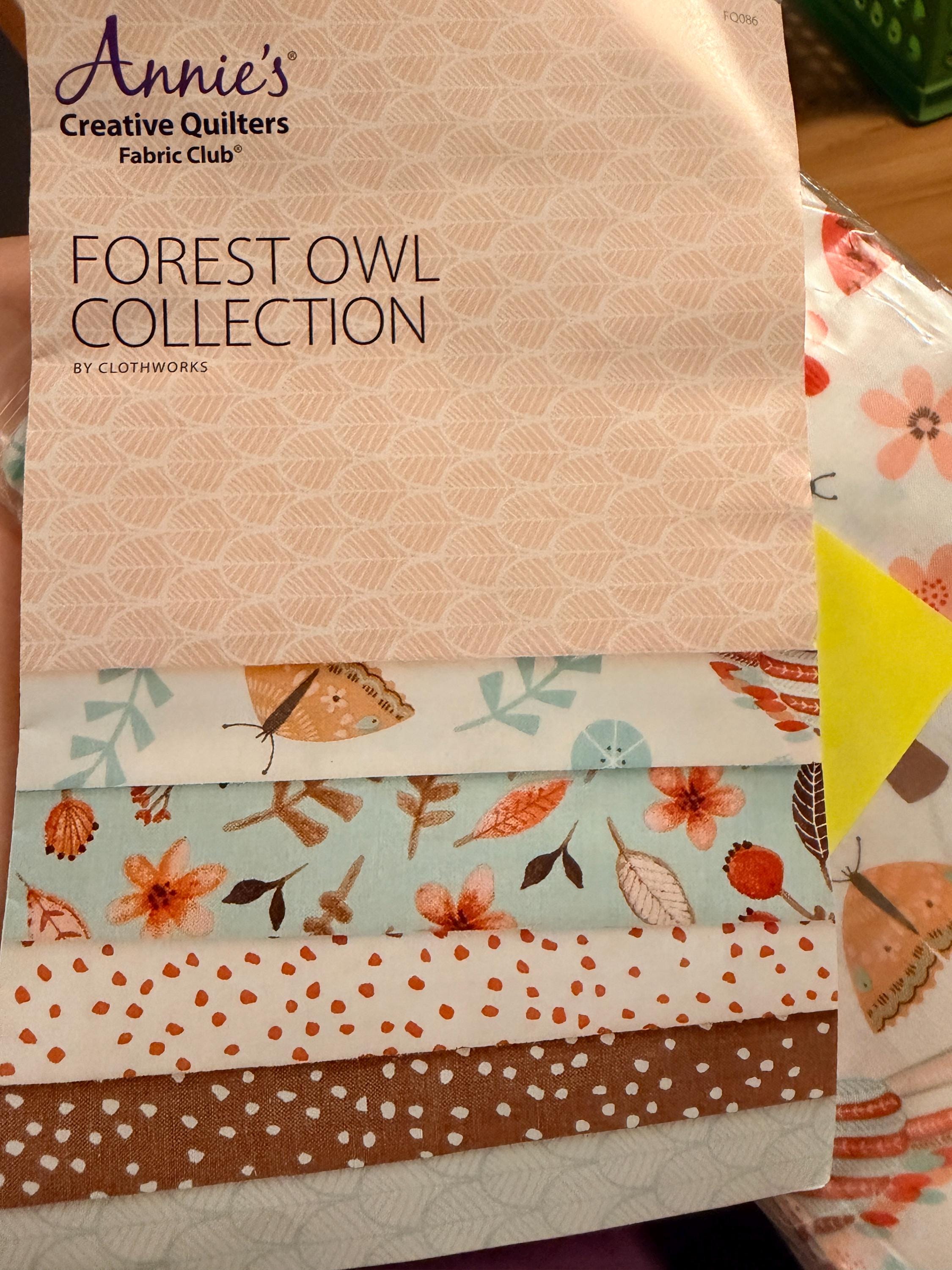 Retired Annies Creative Quilters Fabric Club Forest Owl Collection by Clothworks - Kit for 3 pothol