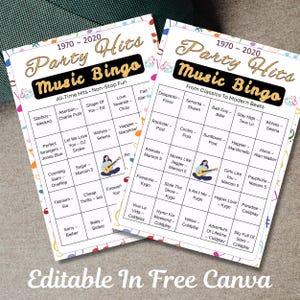 Birthday music bingo activity for mixed age group celebrations and events