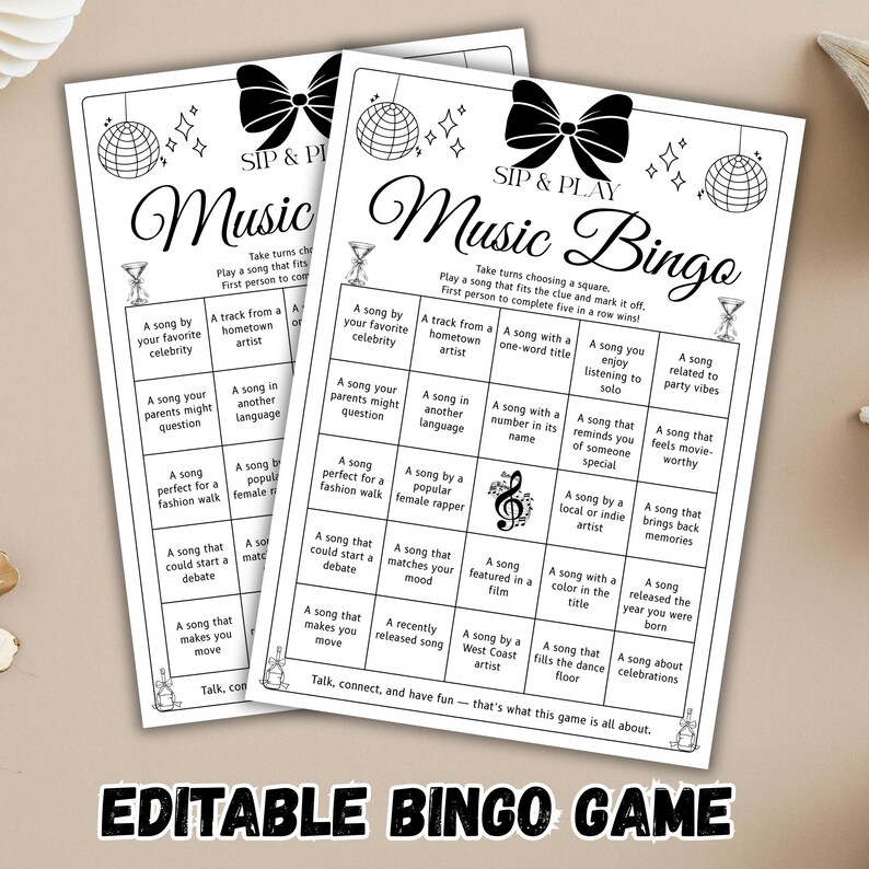 Disco inspired printable bingo game for group gatherings