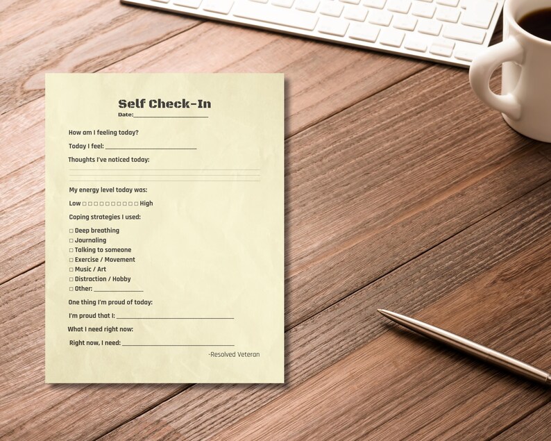 Self Check-in Worksheet – Mental Health Printable – 1-page PDF ...