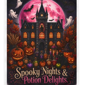 Drapeau de jardin d'Halloween, Nuits effrayantes et délices de potions, Drapeau d'extérieur sur le thème des sorcières, Décoration de jardin d'Halloween, Décoration de porche d'automne effrayante