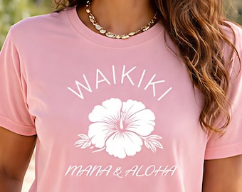 Pink Hawaii Vacation T-Shirt | Waikiki Aloha Shirt, Tropical Vacation Tee