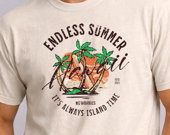 Hawaiian Island Tee | Vacation Trip shirt, Vintage Surf Beach T-shirt