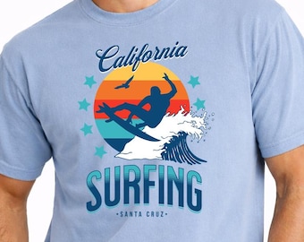 Vintage California Surf Tee | Santa Cruz Beach, Locals Only Surf T-shirt