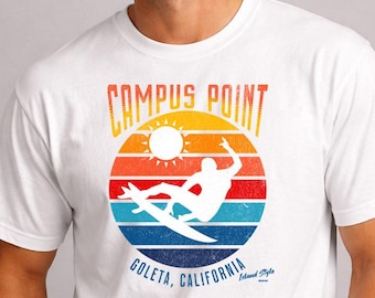 Goleta California Surf T-shirt | Vintage Beach Shirt, Santa Barbara Tee