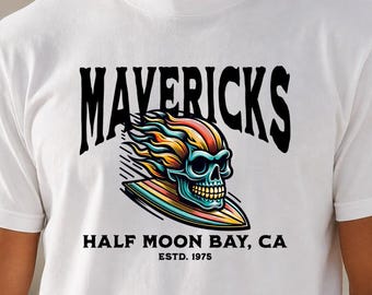 California Big Wave Mavericks Tee | Vintage Men's Surf Shirt, Surfboard