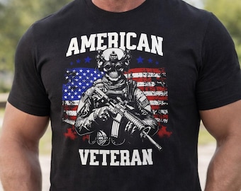 Army Veteran Graphic Tee | American Veteran, 4th of July T-shirt, Navy