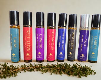 Colección de aceites de intención / Aceites para rituales de hechizos con hierbas y cristales / Autocuidado espiritual, meditación y manifestación