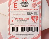 Valentine Shipping Label Template, Editable Canva Cupid Mail Delivery Label, Printable Gift Packaging Tag, Secret Admirer, Instant Download