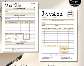 Order Form Template, Invoice Template Editable, Receipt Template ...