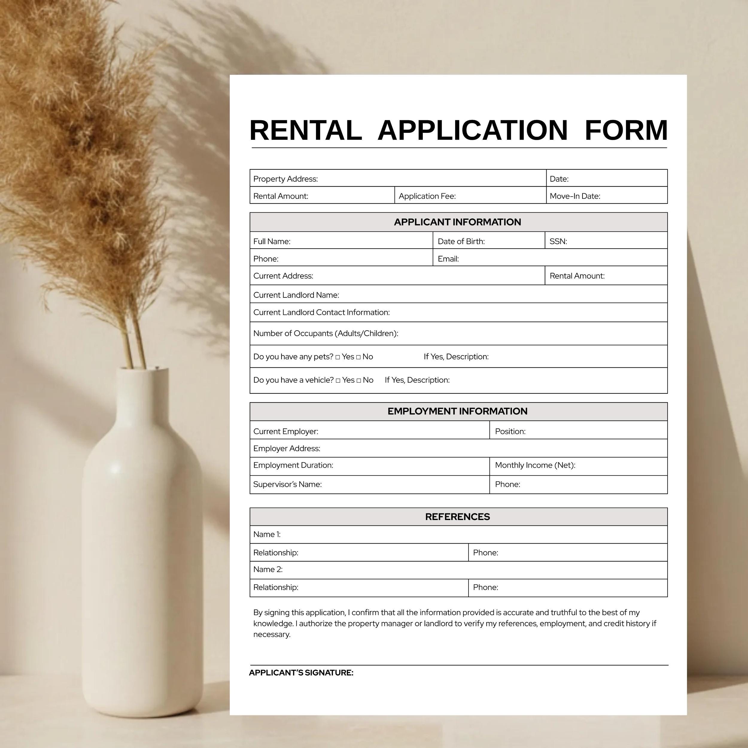 Editable Rental Agreement Template, Residential Lease Agreement ...