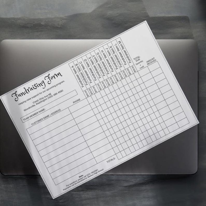 Fundraiser Order Form Template, School Fundraising Form, Editable Canva ...