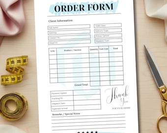 Editable Order Form Template Canva, Small Business Order Form, Craft Business Order Sheet, Custom Order Form Printable, Instant Download