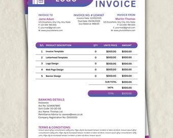 Editable Canva Invoice Template, Small Business Billing Form, Professional Client Invoice, Printable Instant Download