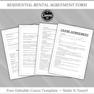 May include: A stack of four white residential rental agreement forms. The forms include sections for lease agreements, parking, smoking policies, and other terms. The top of the image has the text "RESIDENTIAL RENTAL AGREEMENT FORM".