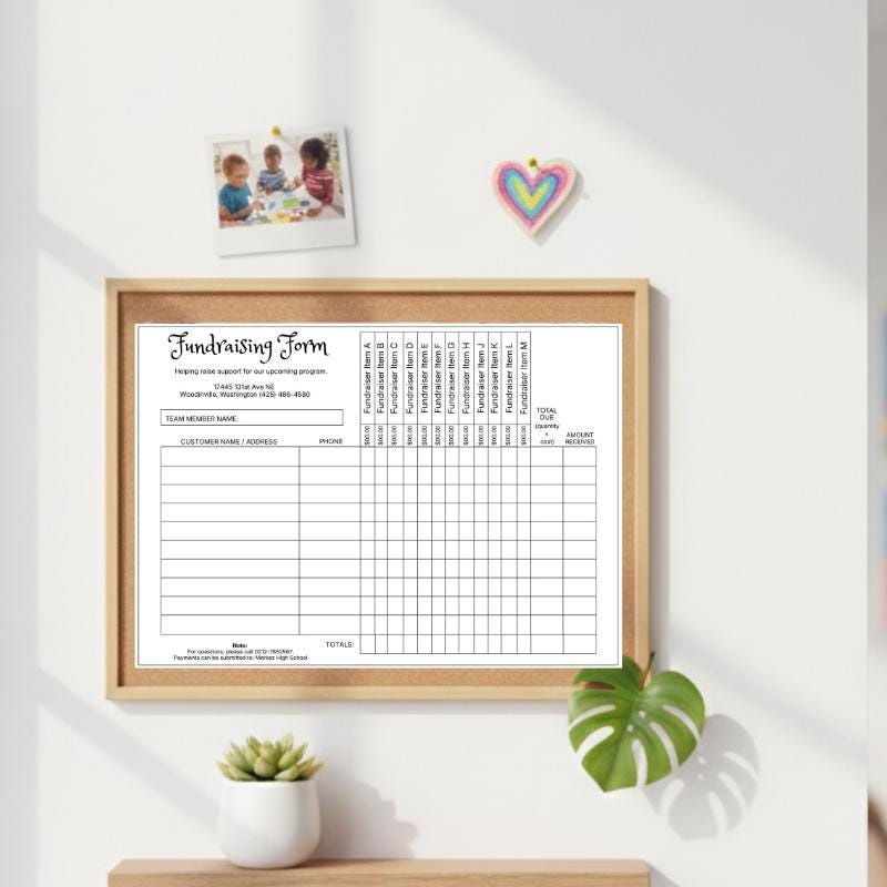 Fundraiser Order Form Template, School Fundraising Form, Editable Canva ...
