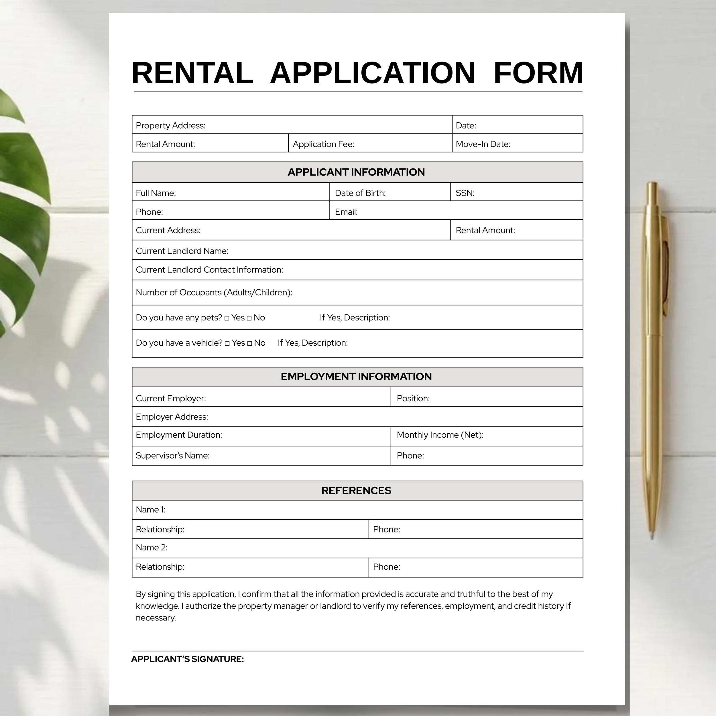 Editable Rental Agreement Template, Residential Lease Agreement ...