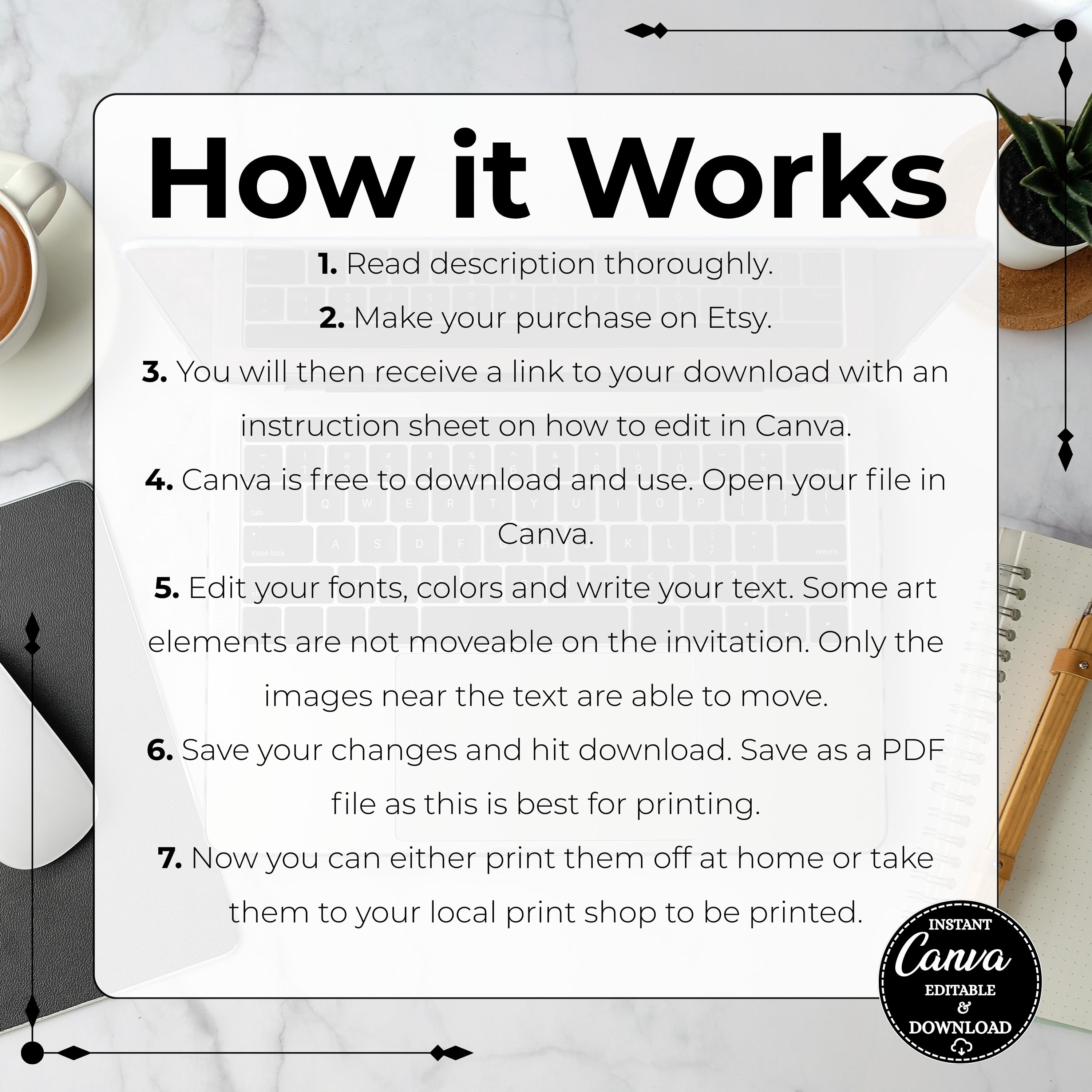 Custom Purchase Order Form Template - Fillable PDF for Etsy Shops ...