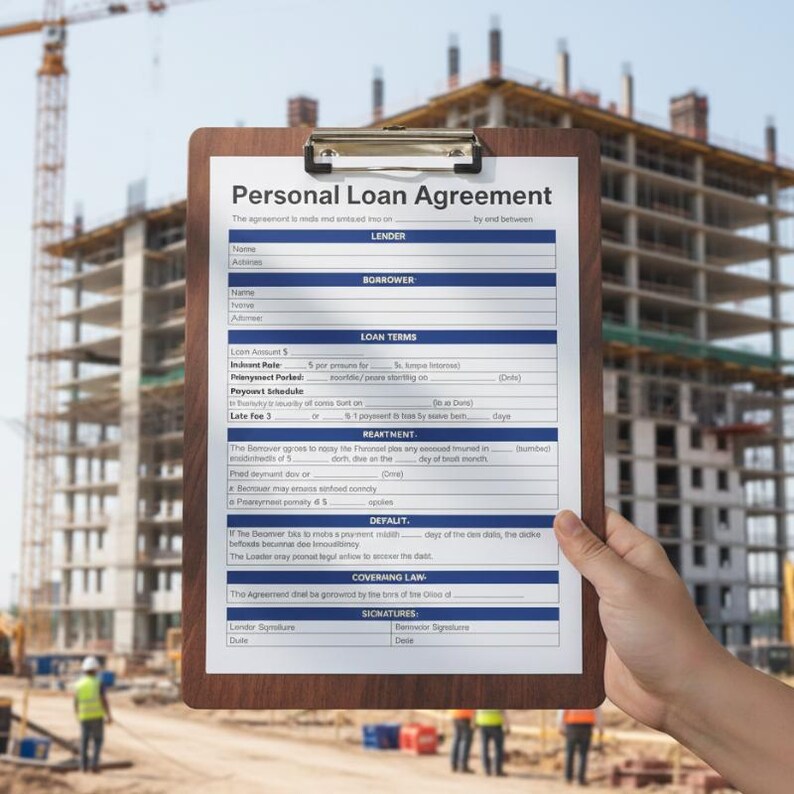 Editable Personal Loan Agreement Template , One Page Printable Loan ...
