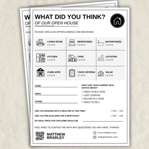 Open House Feedback Form Canva Template, Realtor Buyer Feedback Sheet, Real Estate Agent Marketing Form, Printable Digital Download