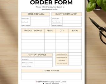 Editable Order Form Template Canva, Small Business Order Form Printable, Minimalist Purchase Form, Craft Order Sheet Digital Download