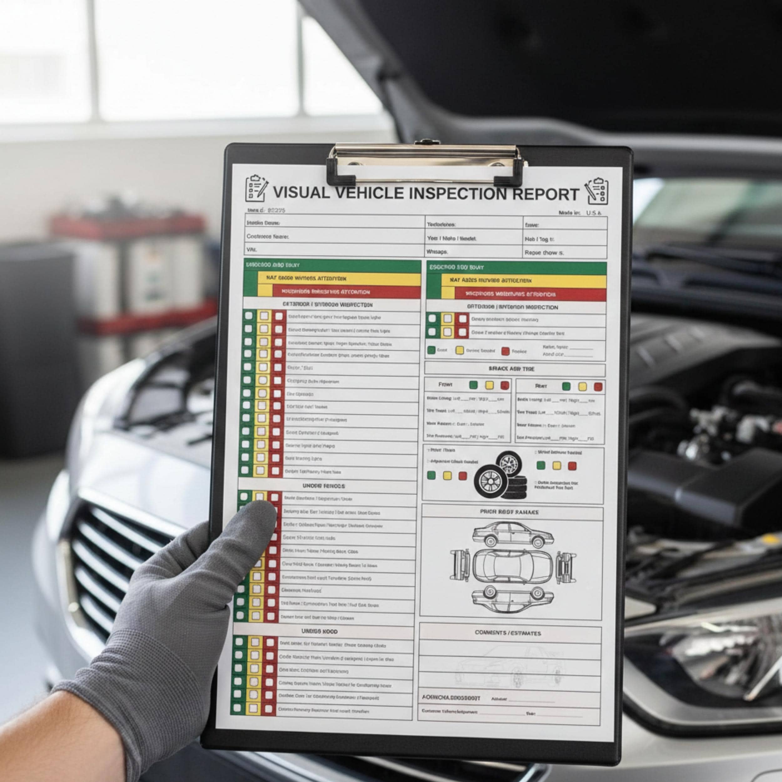 Vehicle Inspection Form Template Editable, Mechanic Checklist PDF, Auto ...