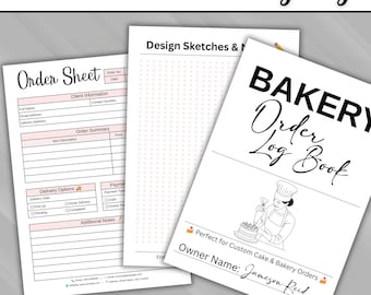 Editable Bakery Order Log Book Canva Template, Cake Order Form, Bakery Order Tracker, Baking Business Planner, Digital Download