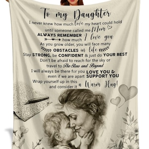Blanket To My Daughter – Personalized Love & Support, Custom Name Fleece Throw, Motivational Gift for Daughter, Warm Hug Blanket