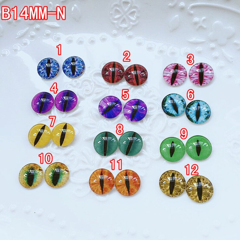 5pairs 10pcs half round glass eyes diy animal eyes dolls eyes B14MM-N